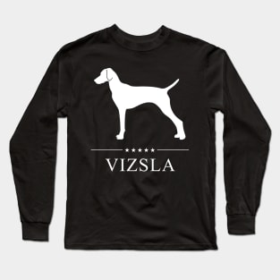 Vizsla Dog White Silhouette Long Sleeve T-Shirt